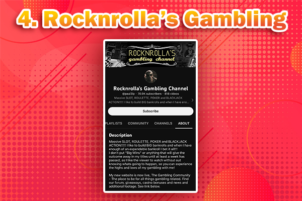 แนะนำ 5 Youtuber สายเกมไพ่สนุก ๆ พร้อมคำแนะนำเพียบ 4 Rocknrolla’s Gambling ยูทูปเบอร์เกมไพ่